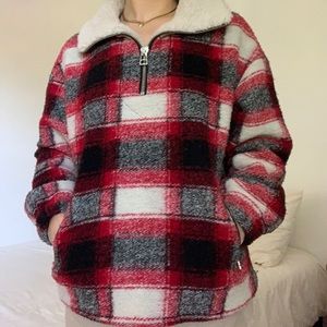 Plaid Faux Fur Jacket